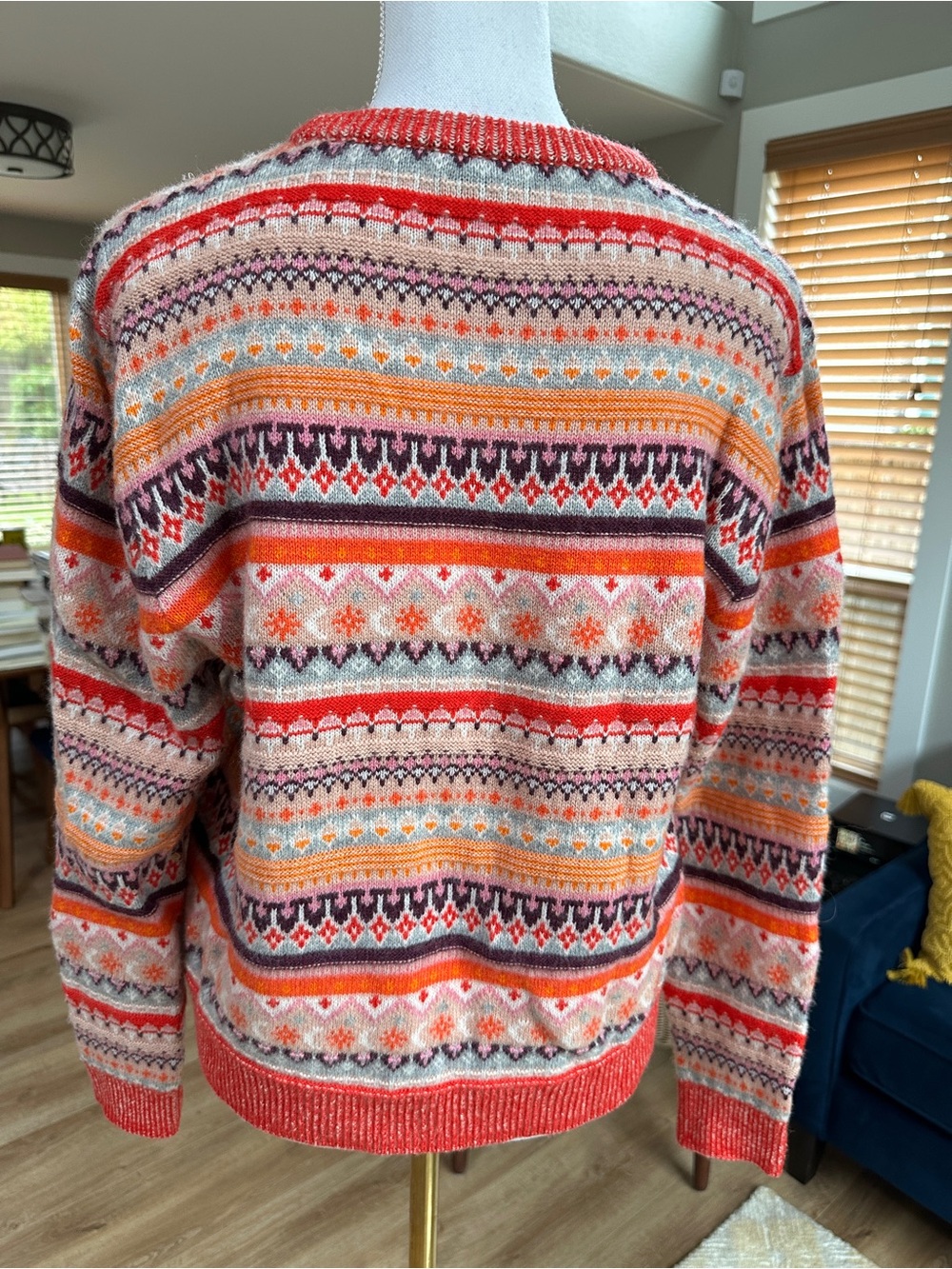 Vtg Y2K J. Crew Colorful crew neck Fair Isle Sweater - Picture 2 of 8